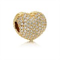 Pandora Pave Open My Heart Clip-PANDORA Shine & Clear Jewelry 767156CZ