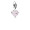 Pandora Mother & Daughter Hearts Dangle Charm-Soft Pink Enamel & Clear Jewelry