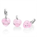 Pandora Pink Ribbon Heart Dangle Charm-Murano Glass 797069 Jewelry