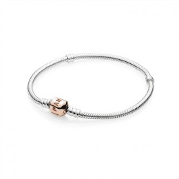 Pandora Silver Charm Bracelet with PANDORA Rose Clasp 580702 Jewelry
