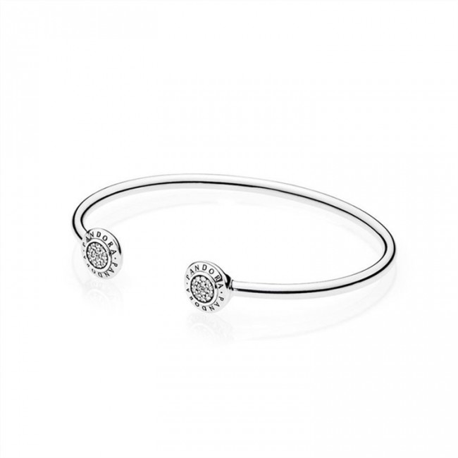 Pandora Signature Bangle Bracelet-Clear Jewelry 590528CZ