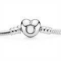 Pandora Silver Charm Bracelet with Heart Clasp 590719 Jewelry