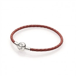 Pandora Red Braided Leather Charm Bracelet 590745CRD-S Jewelry