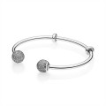 Pandora Open Bangle Bracelet-Clear Jewelry 596438CZ