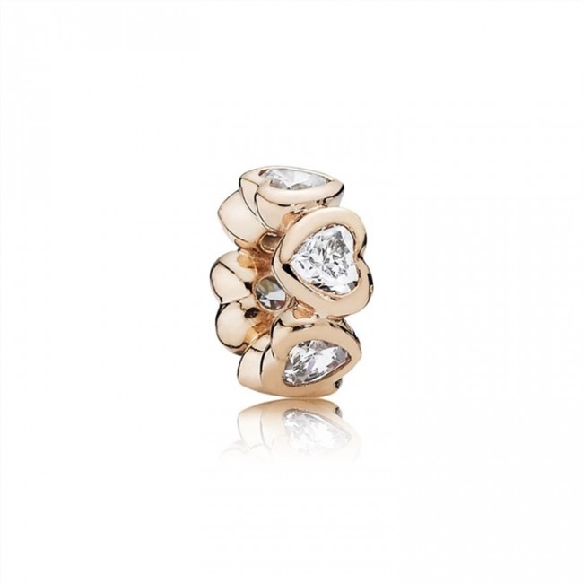 Pandora Space In My Heart Spacer-Rose & Clear Jewelry 781252CZ