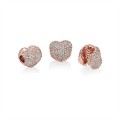 Pandora Pave Open My Heart Clip-PANDORA Rose & Clear Jewelry 781427CZ