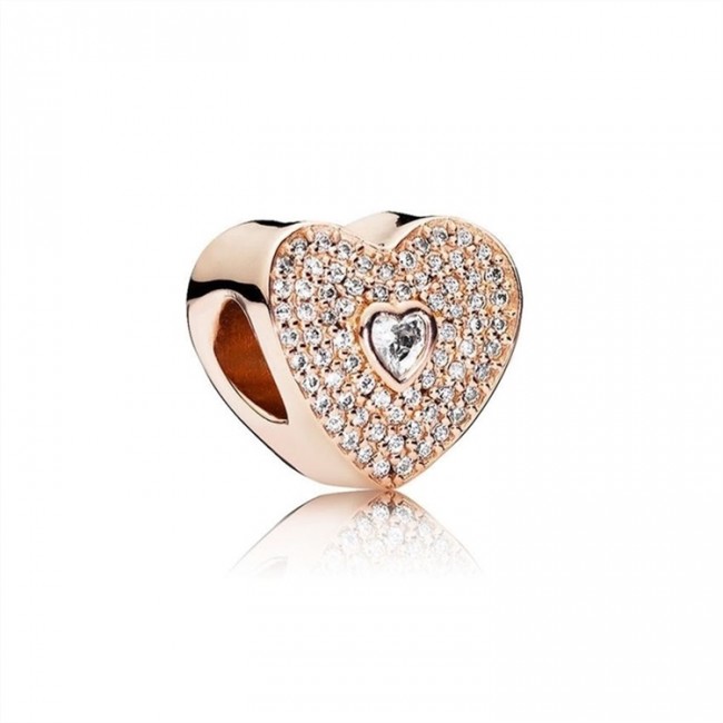Pandora Sweetheart Charm-PANDORA Rose & Clear Jewelry 781555CZ
