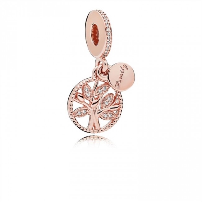 Pandora Family Heritage Dangle Charm-PANDORA Rose & Clear Jewelry 781728CZ