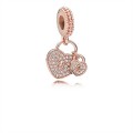 Pandora Love Locks Dangle Charm-PANDORA Rose & Clear Jewelry 781807CZ