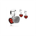 Pandora Piece Of My Heart-Daughter-Two-Part Dangle Charm-Red Enamel