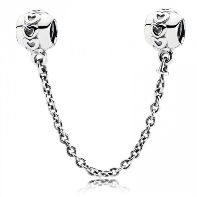 Pandora Hearts Silver Safety Chain-PANDORA 791088 Jewelry