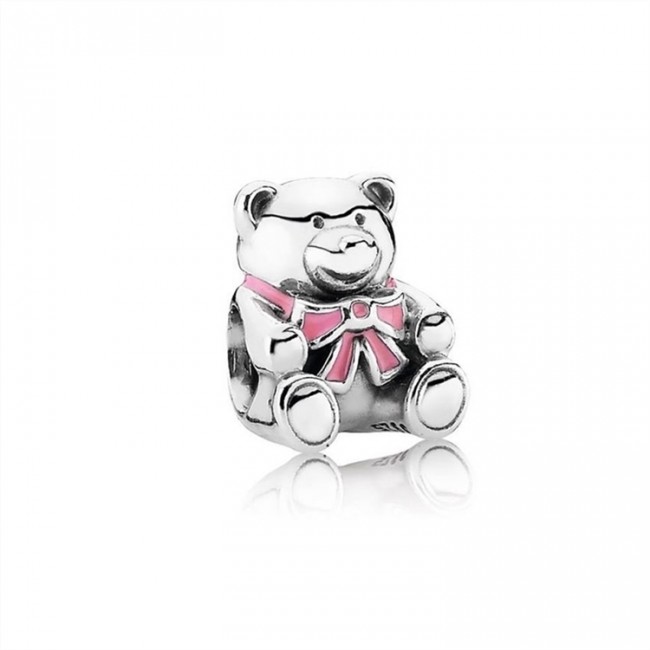 Pandora Its A Girl Teddy Bear Charm-Pink Enamel 791124EN24 Jewelry