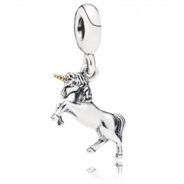 Pandora Unicorn Silver and Gold Hanging Charm-791200