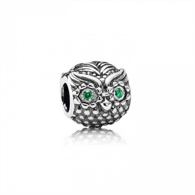 Pandora Wise Owl Charm-Dark Green Jewelry 791211CZN