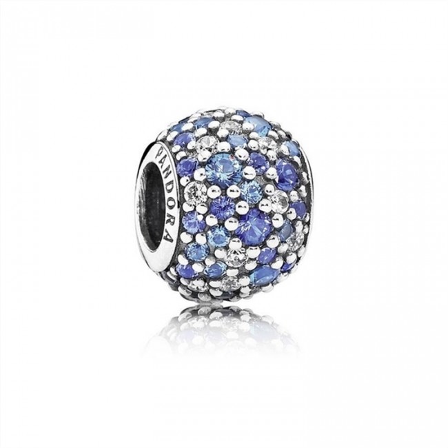 Pandora Sky Mosaic Pave Charm-Mixed Blue Crystals & Clear Jewelry 791261NSBMX