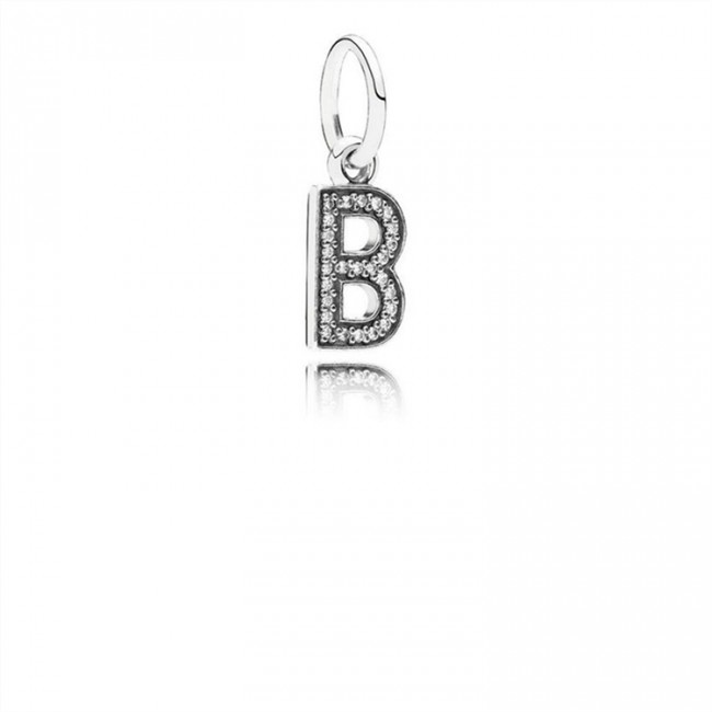 Pandora Letter B Dangle Charm-Clear Jewelry 791314CZ