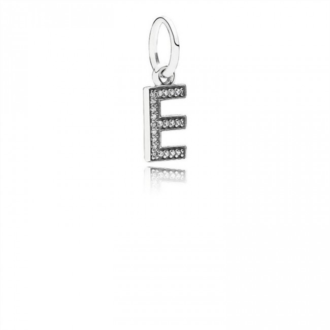 Pandora Letter E Dangle Charm-Clear Jewelry 791317CZ