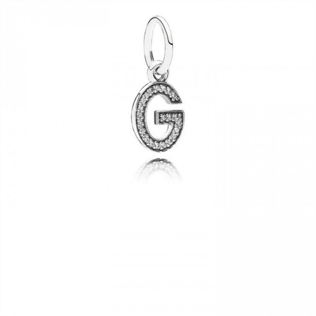 Pandora Letter G Dangle Charm-Clear Jewelry 791319CZ