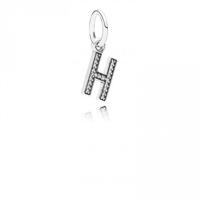 Pandora Letter H Dangle Charm-Clear Jewelry 791320CZ