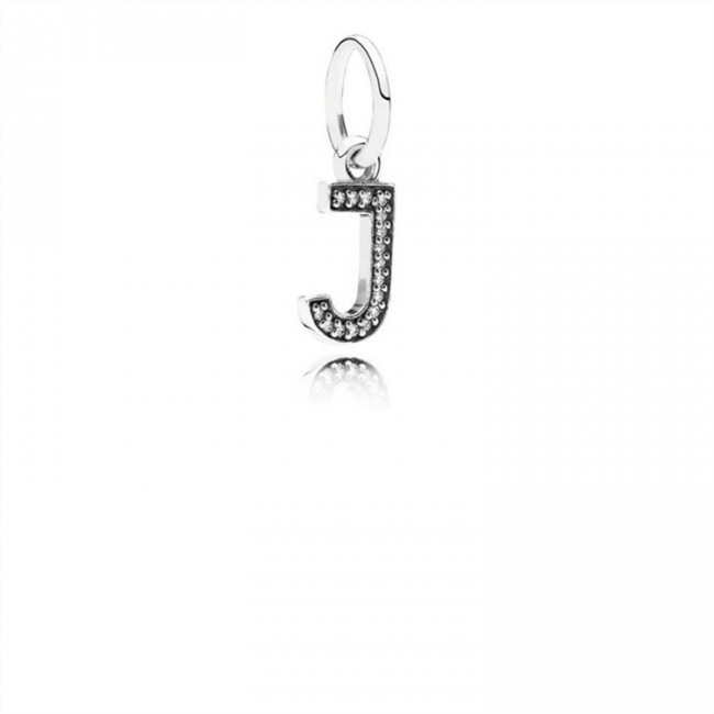 Pandora Letter J Dangle Charm-Clear Jewelry 791322CZ