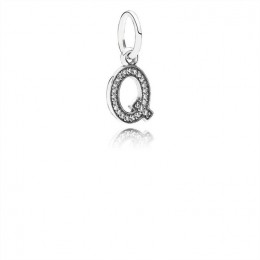 Pandora Letter Q Dangle Charm-Clear Jewelry 791329CZ