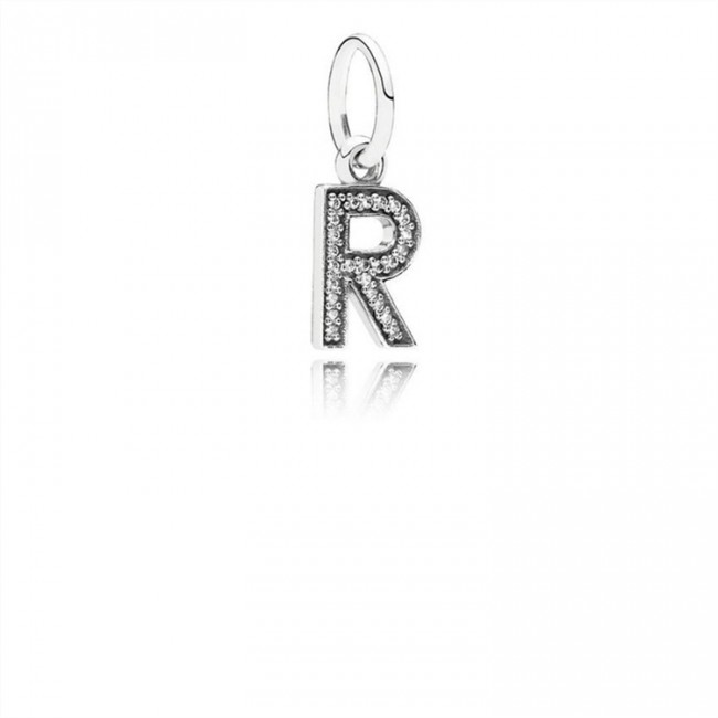 Pandora Letter R Dangle Charm-Clear Jewelry 791330CZ