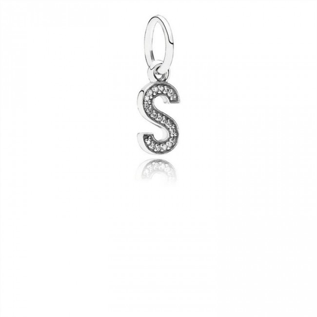 Pandora Letter S Dangle Charm-Clear Jewelry 791331CZ