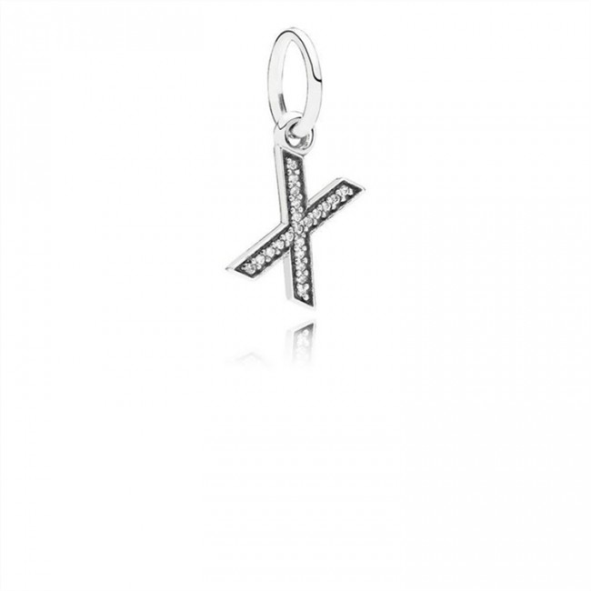 Pandora Letter X Dangle Charm-Clear Jewelry 791336CZ