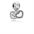 Pandora My Special Sister Silver Hanging Hearts Charm-PANDORA 791383