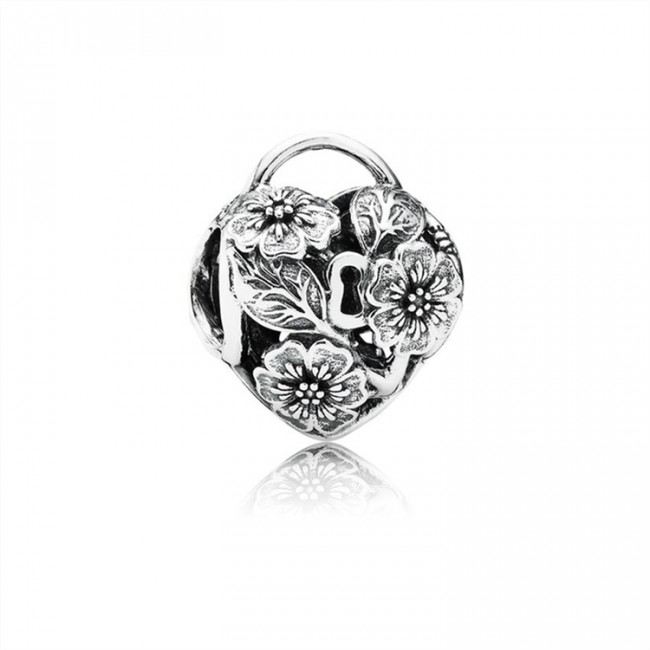 Pandora Floral Heart Padlock Charm 791397 Jewelry