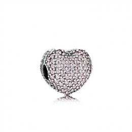 Pandora Pave Open My Heart Clip-Pink Jewelry 791427PCZ