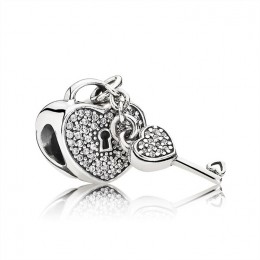 Pandora Lock Of Love Charm-Clear Jewelry 791429CZ