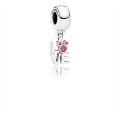 Pandora Disney Mickey LOVE silver dangle with red cubic zirconia 791448CZR