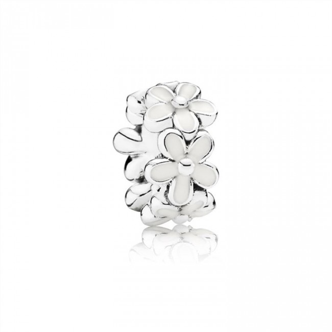 Pandora Darling Daisies Spacer-White Enamel 791495EN12 Jewelry