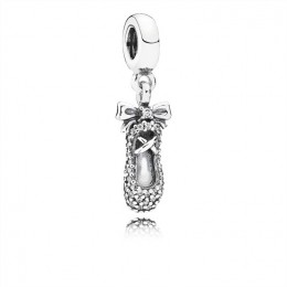 Pandora Ballet Slipper Dangle Charm-Clear Jewelry 791506CZ