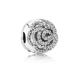 Pandora Shimmering Rose Clip-Clear Jewelry 791529CZ