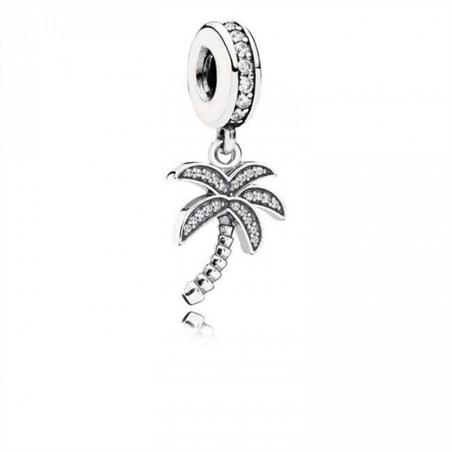 Pandora Sparkling Palm Tree Dangle Charm-Clear Jewelry 791540CZ