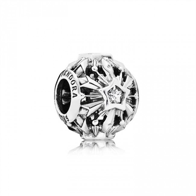 Pandora Disney Frozen Snowflake Openwork Silver Charm With Cubic Zirconia Jewelry