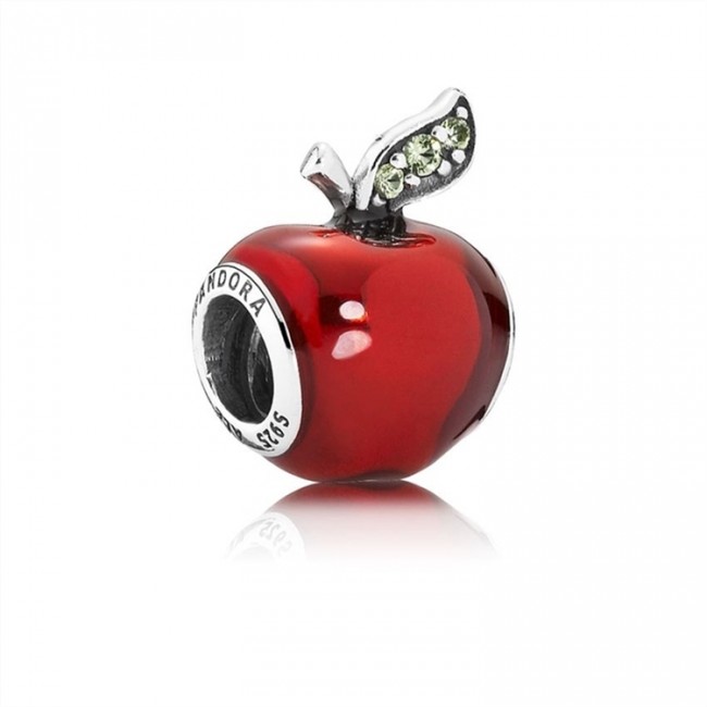 Pandora Disney-Snow Whites Apple Charm-Red Enamel & Light Green Jewelry