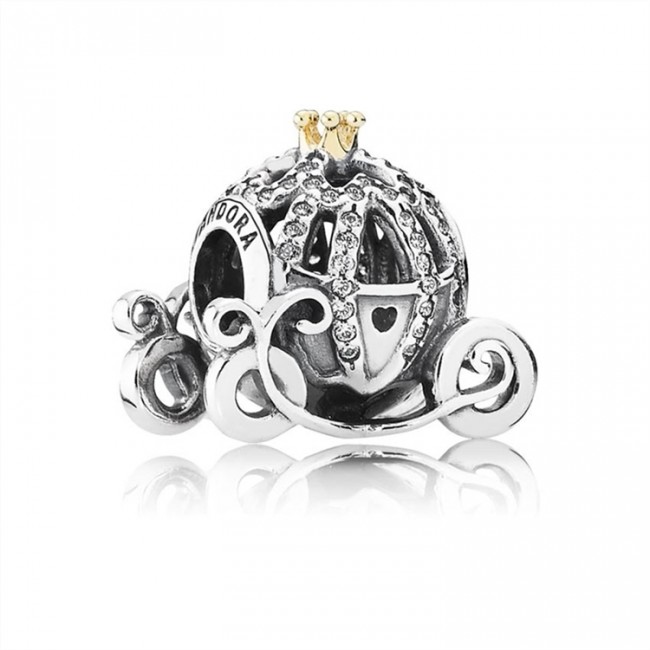 Pandora Disney-Cinderellas Pumpkin Charm-Clear Jewelry 791573CZ