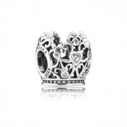 Pandora Disney-Princess Crown Charm-Clear Jewelry 791580CZ