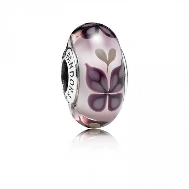 Pandora Pink Butterfly Kisses Charm-Murano Glass 791621