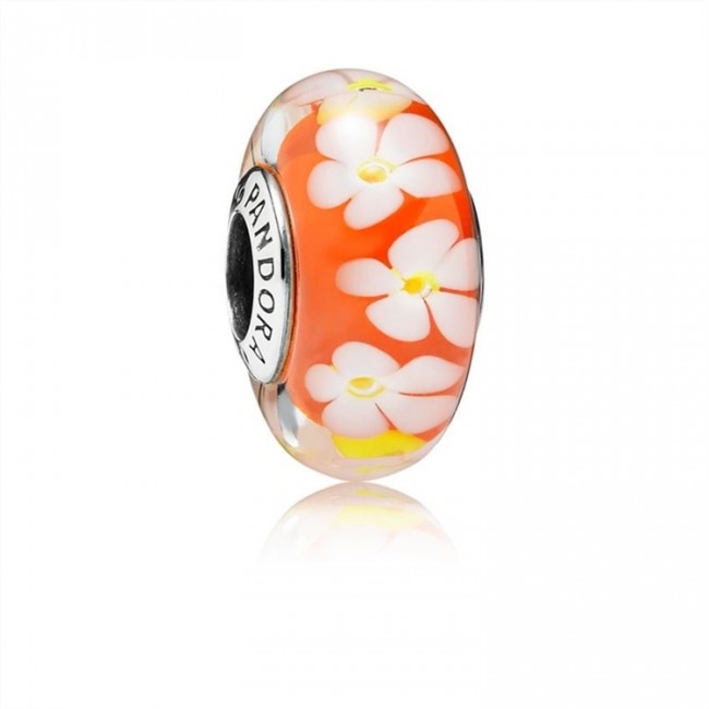 Pandora Tropical Flower Glass Murano Charm 791624 Jewelry