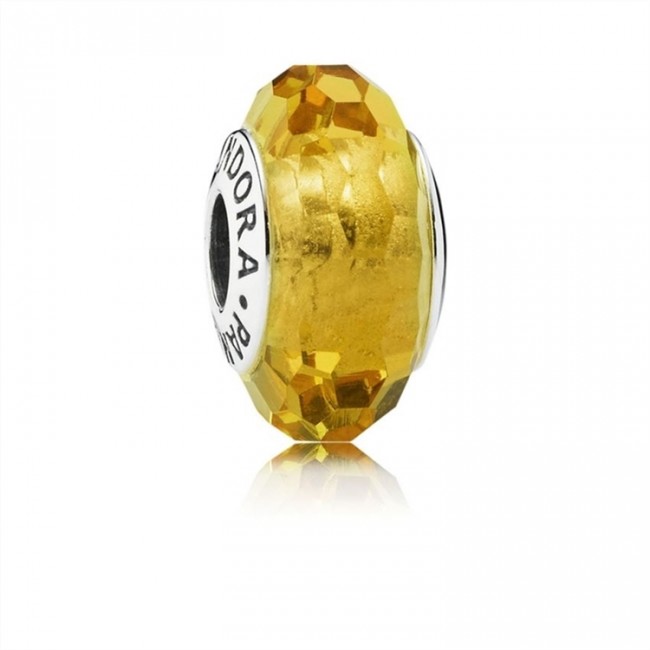 Pandora Fascinating Ochre Charm-Murano Glass 791629 Jewelry