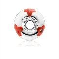 Pandora Red and White Flowers Murano Charm 791636 Jewelry