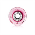 Pandora Cerise Heart Charm-Murano Glass & Clear Jewelry 791664PCZ