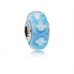 Pandora Blue Bloom Murano Glass Charm 791666 Jewelry