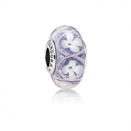 Pandora Purple Field of Flowers Charm-Murano Glass 791667 Jewelry