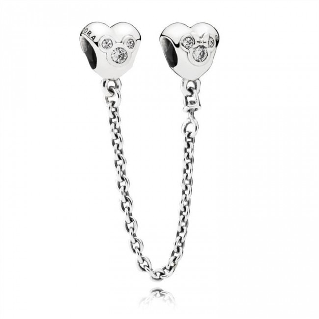 Pandora Disney-Heart of Mickey Safety Chain 791704CZ Jewelry