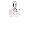 Pandora Travel Together Forever Dangle Charm-Pink Enamel & Clear Jewelry 791717CZ